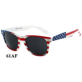 Wholesale Wayfarer Style Plastic American Flag Print Sunglasses