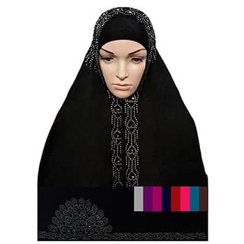 Wholesale Muslim Headscarves with Rhinestone Pattern Assorted Colors
