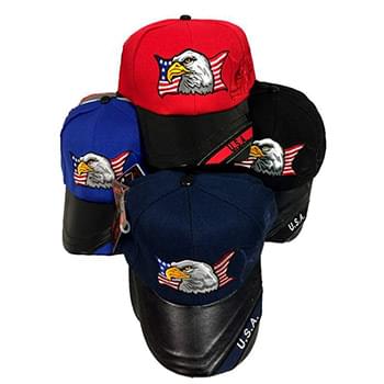 Wholesale American Eagle Baseball Hats with Leather Lids