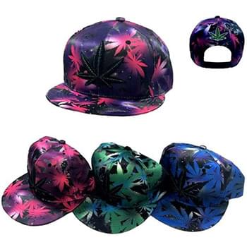Wholesale Snap Back Hat Flat Bill/Large Marijuana