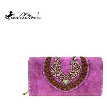 Montana West Embroidered Collection Wallet Purple