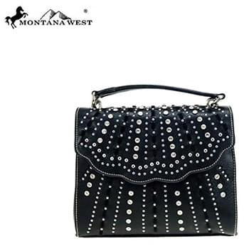 Montana West Bling Bling Collection Sacthel/Crossbody Black