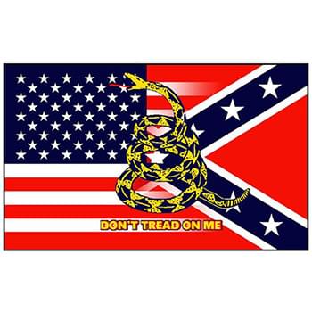 Wholesale USA Confederate Blended with Gadsden Flags Yellow Snake
