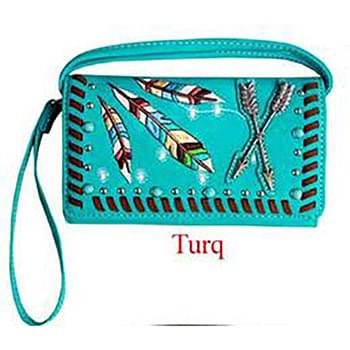 Wholesale Tribal arrow wallet purse turquoise