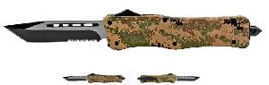 5.75" Super Heavy Duty OTF Out the Front Folding Automatic Pocket Knife - Desert Digital American Military Camo