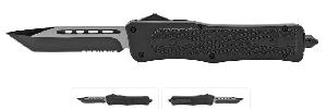 5.75" Super Heavy Duty OTF Out the Front Folding Automatic Pocket Knife - Midnight Tactical Black