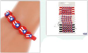 Wholesale Puerto Rico Flag Design Bracelet
