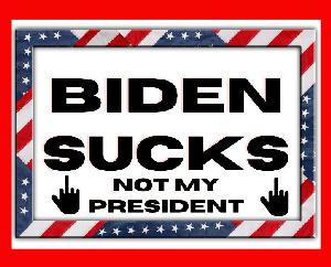 "Biden Sucks Not My President" Bumper Stickers