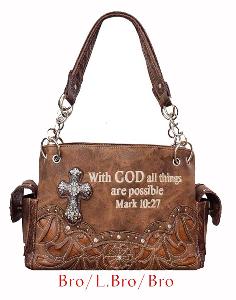 Wholesale Cross Design with God All Things Are Possible Handbag