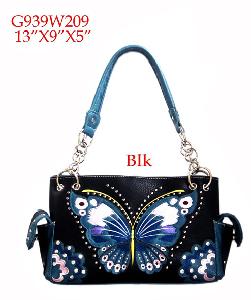 Wholesale butterfly Design Handbag Black