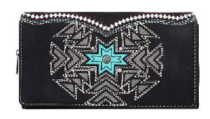 Montana West Aztec Collection Wallet Black