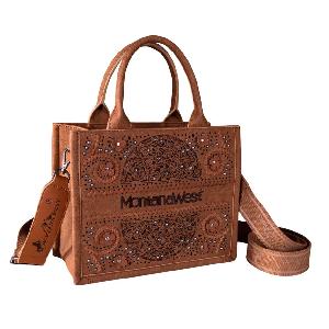 Montana West Embossed Floral Tote/Crossbody - Brown