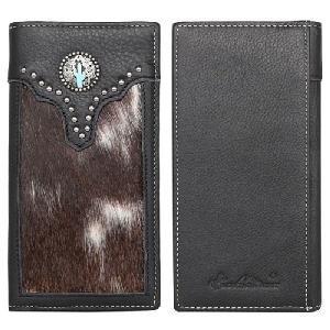  Montana West Genuine Leather Hair-On Long Wallet Black