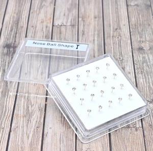 Wholesale 2mm Round Clear Cubic Zirconia Nose Pin -20 pcs 
