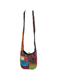 Tie Dye Embroideries Peace Sign with Pocket Small Sling