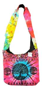 Wholesale Tie dye Hobo bags with tree of life graphic