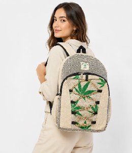 Himalayan Hemp Nepal Handmade Backpacks - Marijuana Leaf