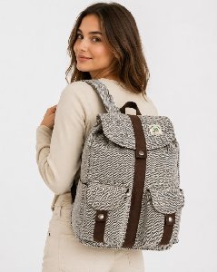 Himalayan Hemp Handmade Leather Trim Backpacks