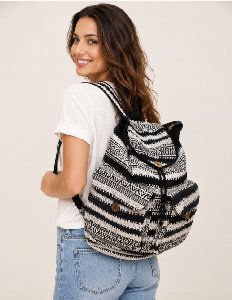 Heavy Material Handmade Two-Pocket Backpacks - Black/White Color