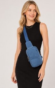 Unisex Crossbody Sling Purse - Denim