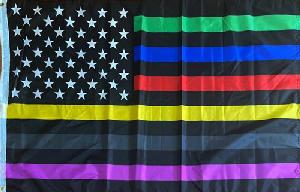 Wholesale Printed Flag Polyester 3'x5' Multi-Line USA