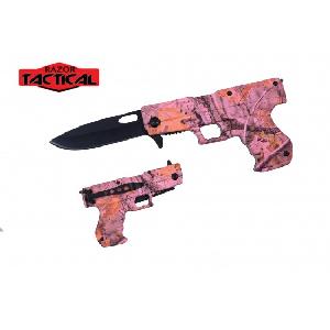 Wholesale Gun Shape Spring Assist Knife Pink