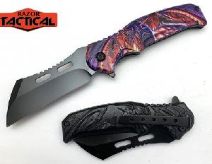 Wholesale Purple Action Assist Knife ABS Handle