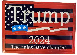 Wholesale Retro metal Tin Sign Wall Poster Trump 2024 The Rules have Changed 