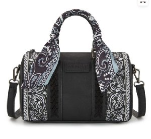 Wrangler Braided Paisley Bandana Boston Bag - Black