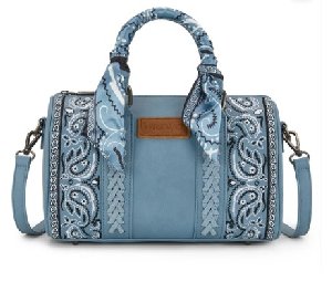 Wrangler Braided Paisley Bandana Boston Bag - Jean