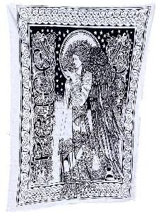 Black/White Color Angel Tapestry