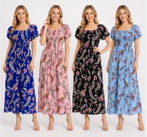Long Floral Print Sundresses - Assorted