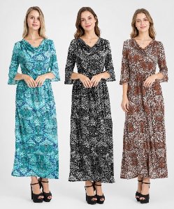 Paisley Print Maxi Dresses - Assorted