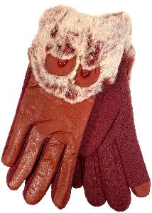 Lady Winter Faux Fur Touch Gloves Solid Color