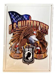 Retro metal Tin Sign U.S. Military Vet POW MIA