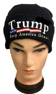 Trump Keep America Great Winter Black Beanie Hat
