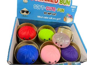 Cute Fidget Squishy Bun Happy face with Steamer set Toy Blind Box(NOT REAL FOOD)