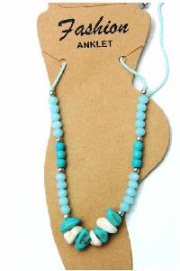 Turquoise Stone Beaded Anklets